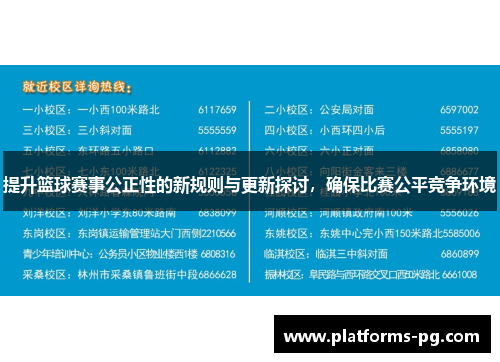 提升篮球赛事公正性的新规则与更新探讨，确保比赛公平竞争环境